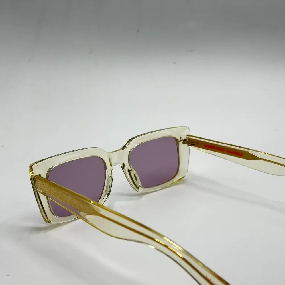 Garrett Leight Sunglasses GL3030 PG Pure Glass Rectangle Frame Plum Lens